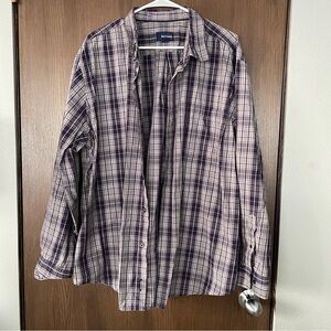 Basic Editions Purple Casual Button Down Shirt